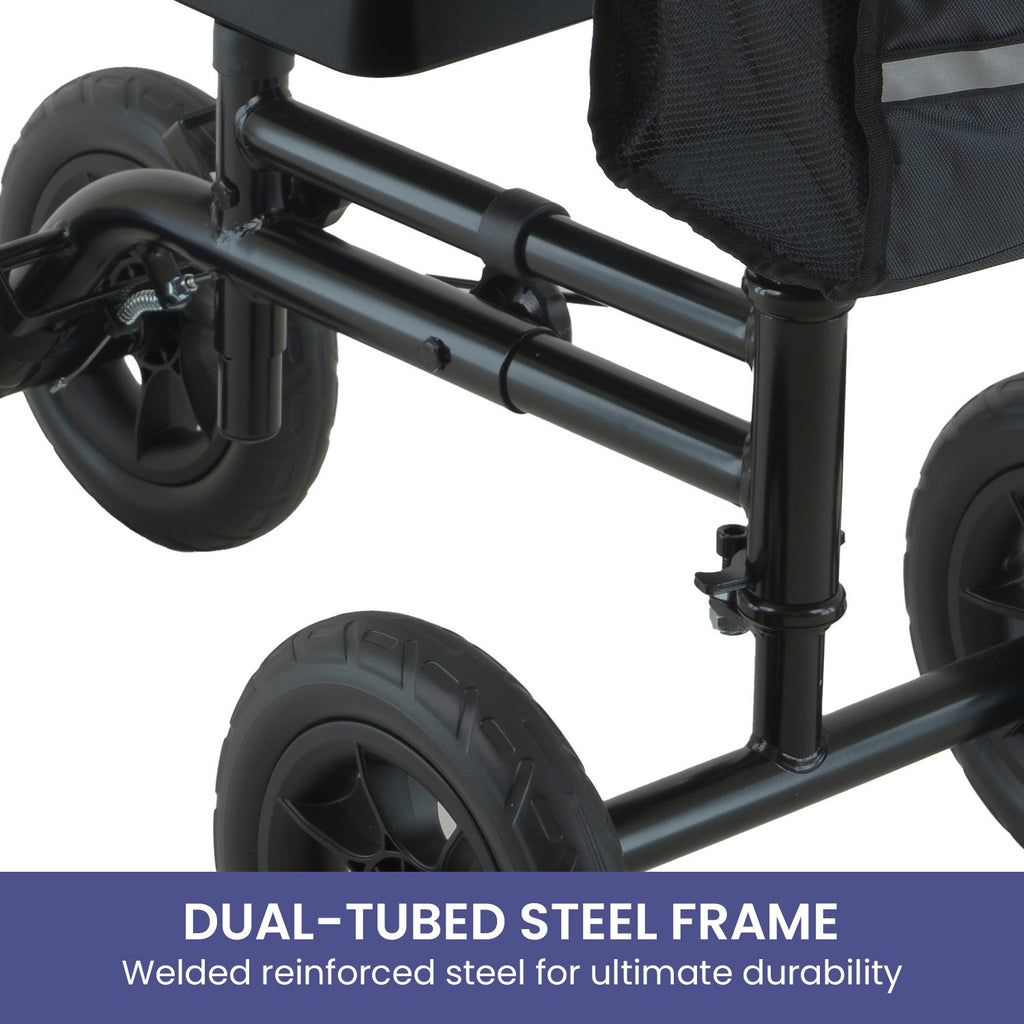 Orthonica Mobility Steel Knee Scooter Walker Steerable Ergonomic Foldable Scooter 10-inch Wheels Height Adjustable Steel Frame 136kg Weight Capacity