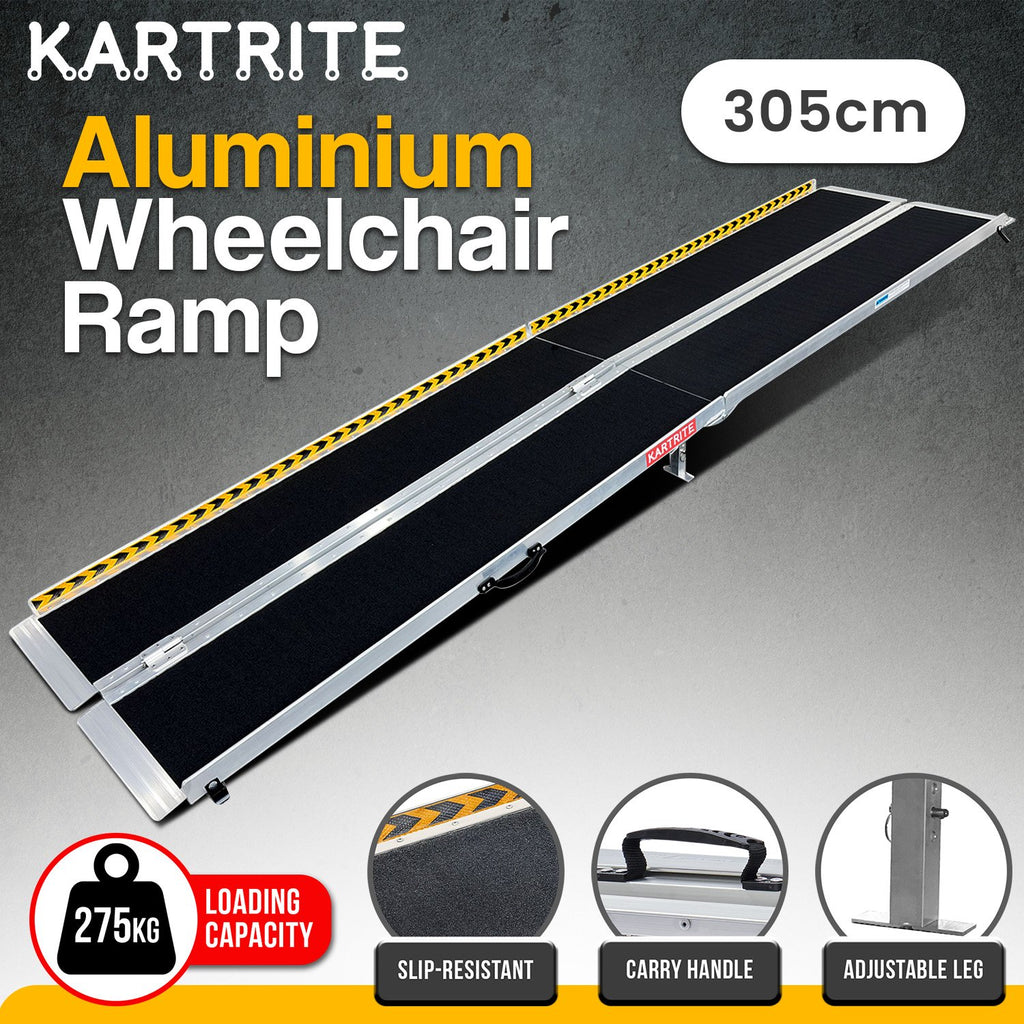 Kartrite Folding Aluminium Wheelchair Ramp 10FT Portable Mobility Access Ramp