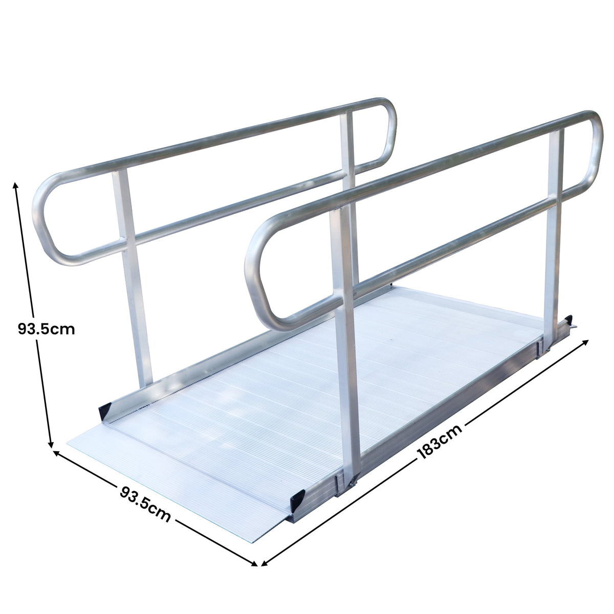 Kartrite 6ft Portable Aluminium Mobility Threshold Access Wheelchair Ramp with Handrails