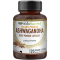 Organic Ashwagandha Capsules (vegan)- Withania Somnifera - 120 Vegan Capsules