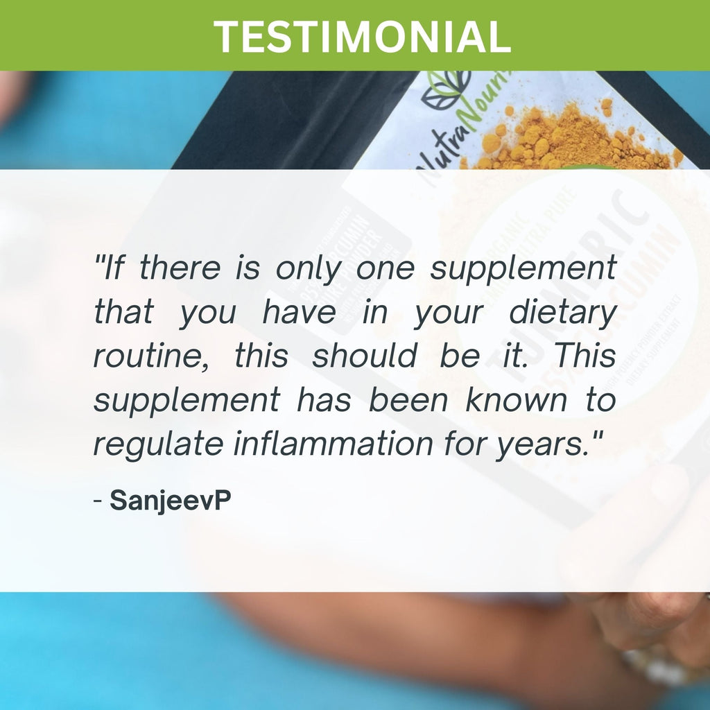 Pure Organic 95% Curcumin Powder (60g/1 month supply) - 1500mg of Turmeric Extract Buffered with Black Pepper