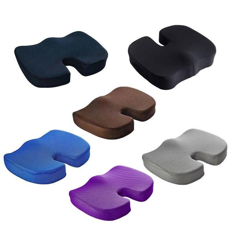 Orthopaedic Memory Foam Seat Cushion Support Back Pain Chair Pillow Car - Purple