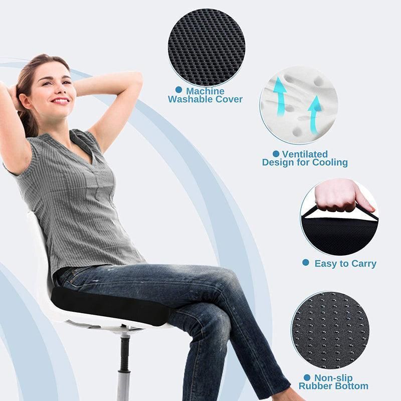 Orthopaedic Memory Foam Seat Cushion Support Back Pain Chair Pillow Car - Purple