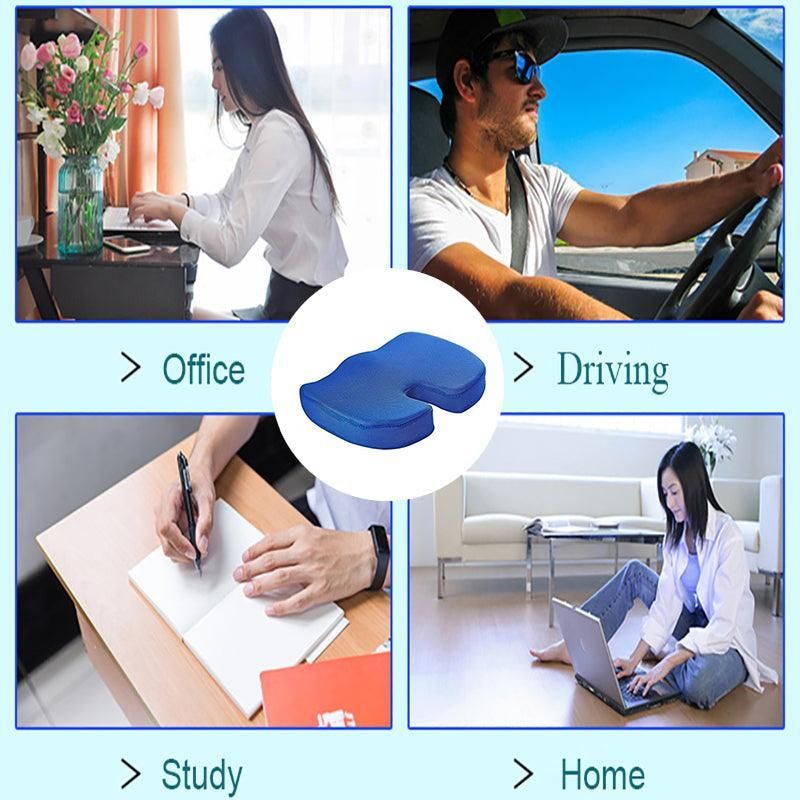 Orthopaedic Memory Foam Seat Cushion Support Back Pain Chair Pillow Car - Purple