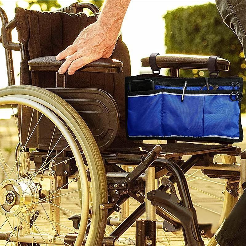 Waterproof Organizer Side Bag for Wheelchairs and Walkers - Black