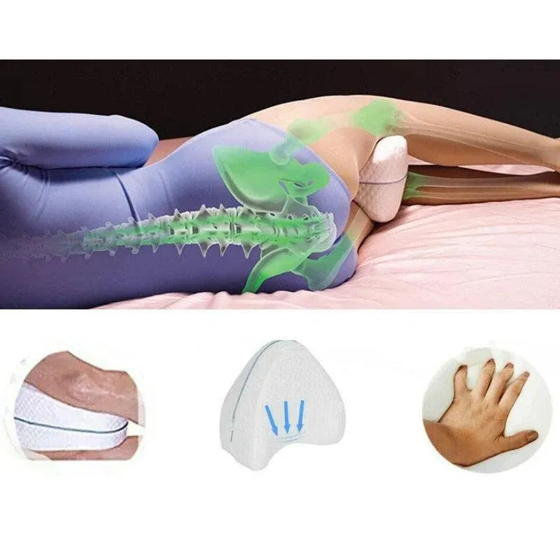 Knee Support Ergonomic Memory Foam Leg Pillow Cushion Washable Cover