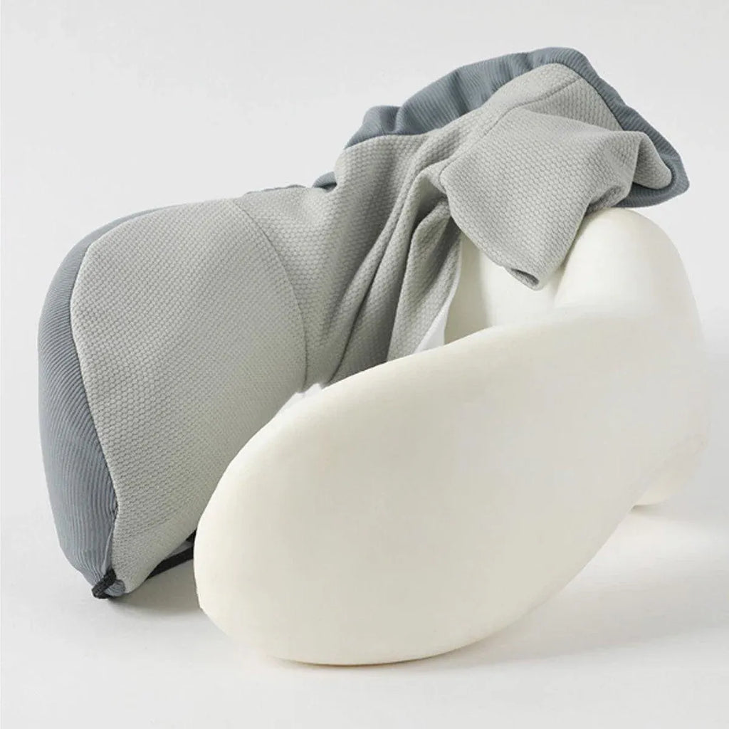 Memory Foam U Shaped Neck Pillow Travel Portable Office Nap Support Pillow - Black