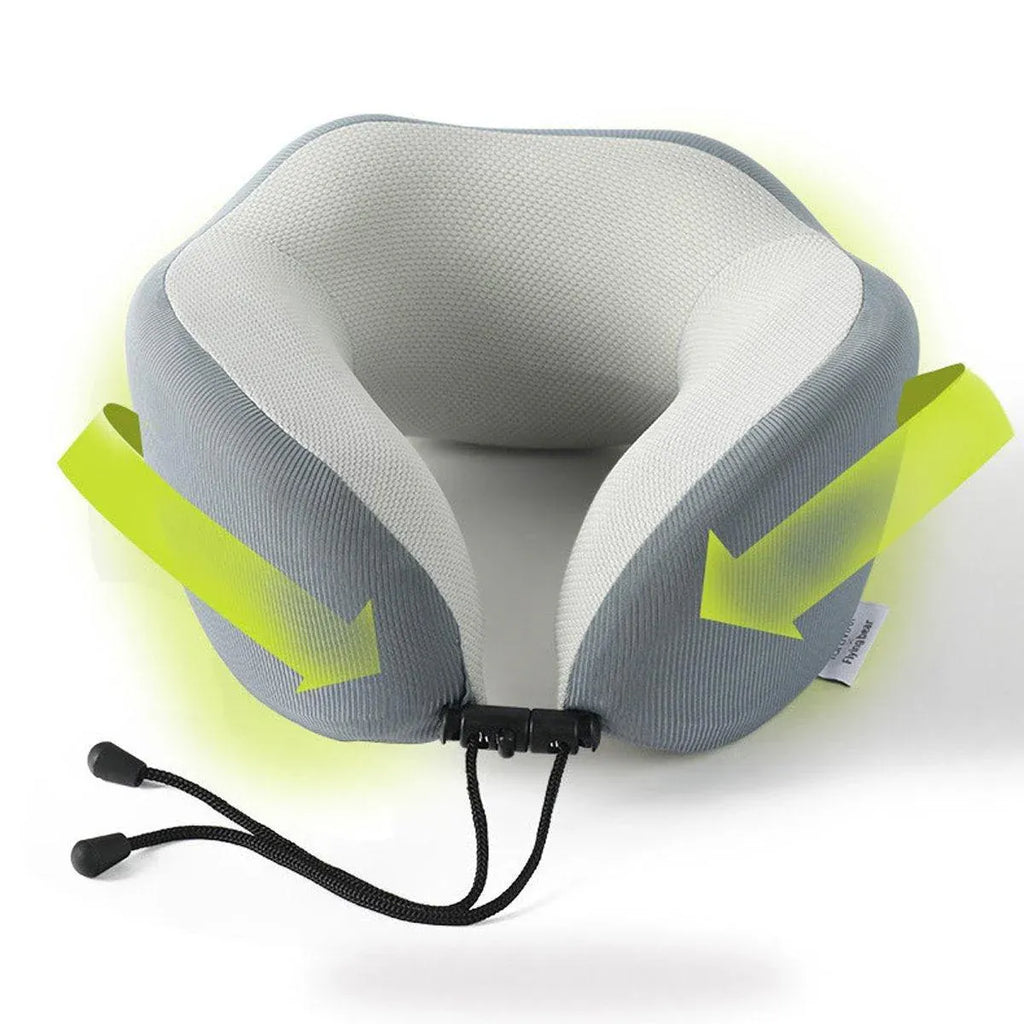 Memory Foam U Shaped Neck Pillow Travel Portable Office Nap Support Pillow - Black