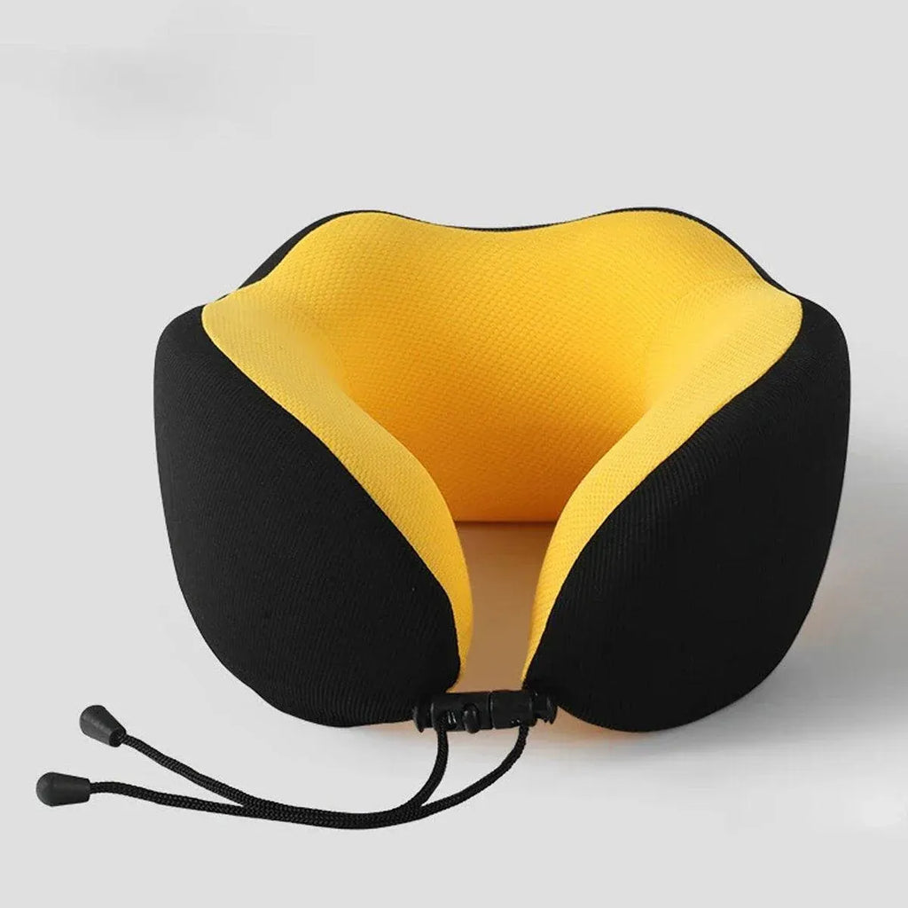 Memory Foam U Shaped Neck Pillow Travel Portable Office Nap Support Pillow - Black