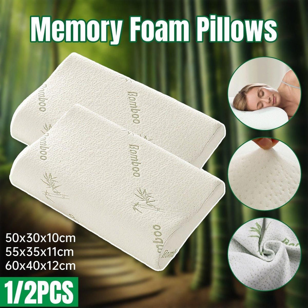 1/2PCS Memory Foam Neck Pillow Wavy Contour Slow Rebound Pillow - 55x35x11cm-1pc