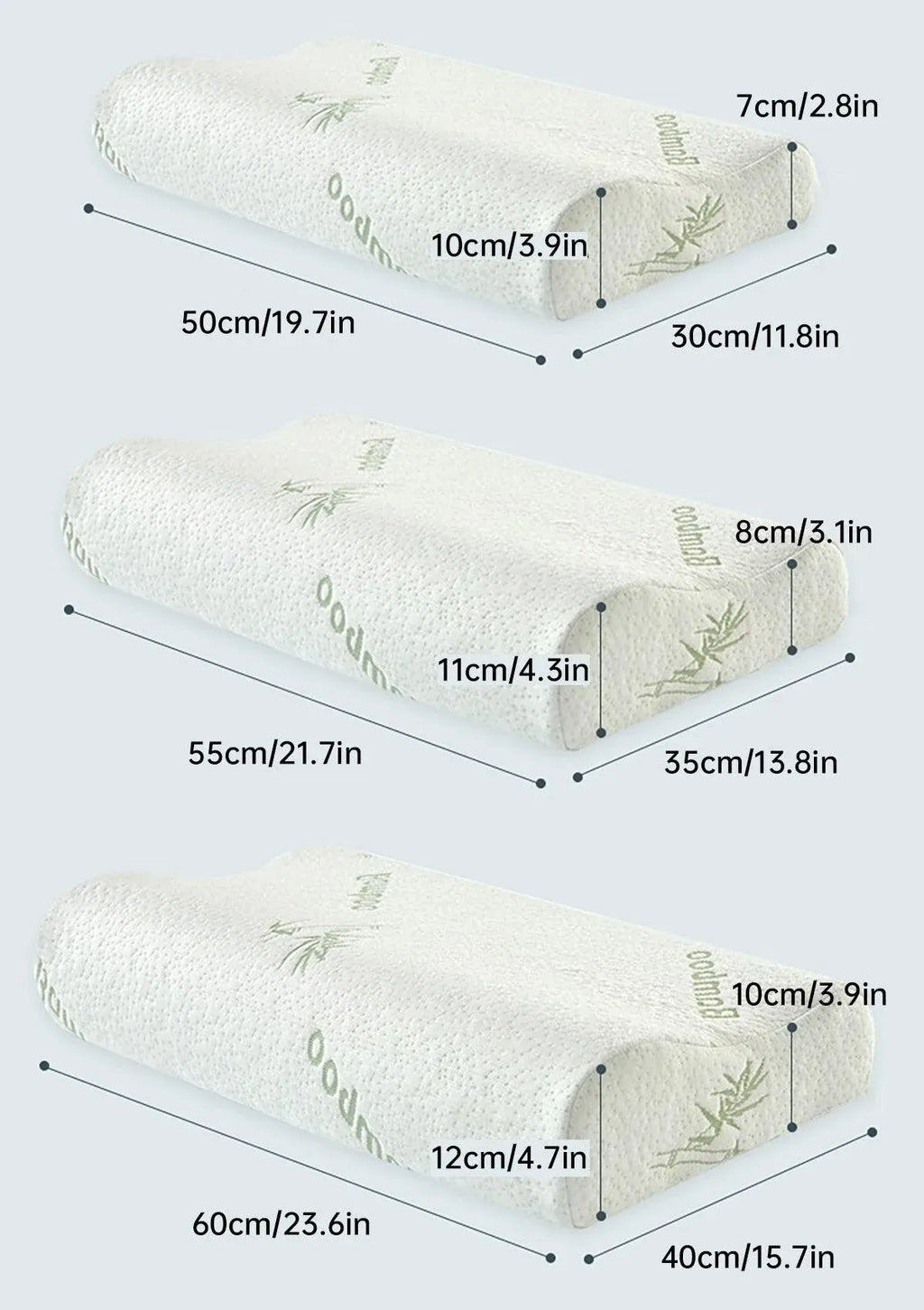 1/2PCS Memory Foam Neck Pillow Wavy Contour Slow Rebound Pillow - 55x35x11cm-1pc