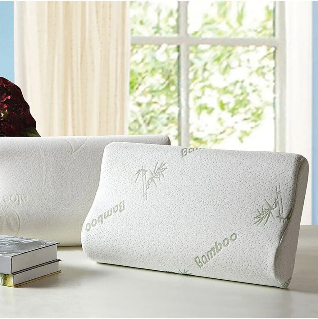 1/2PCS Memory Foam Neck Pillow Wavy Contour Slow Rebound Pillow - 55x35x11cm-1pc