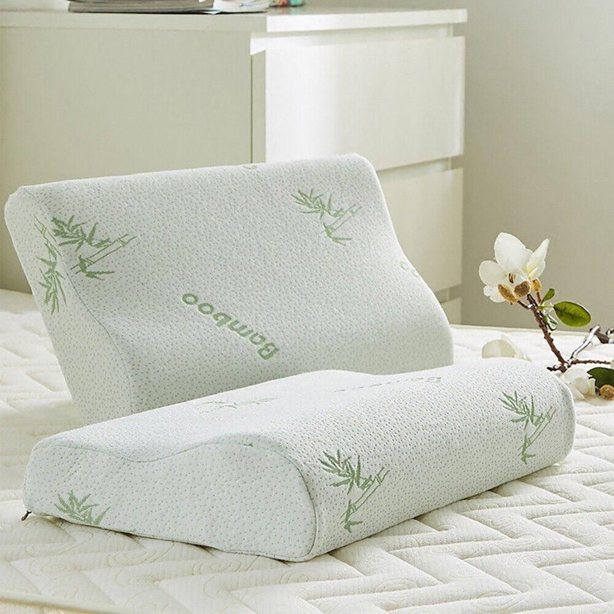 1/2PCS Memory Foam Neck Pillow Wavy Contour Slow Rebound Pillow - 55x35x11cm-1pc