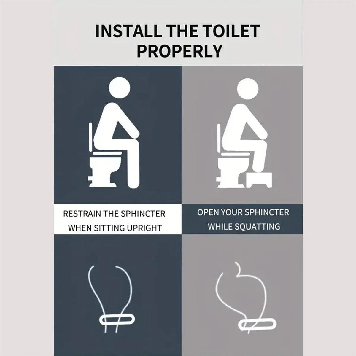 Thickened Toilet Squatting Stool Bathroom Footstool Household Restroom Pad - Grey