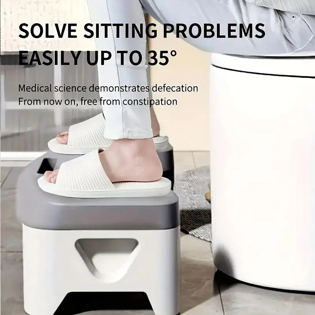 Thickened Toilet Squatting Stool Bathroom Footstool Household Restroom Pad - Grey