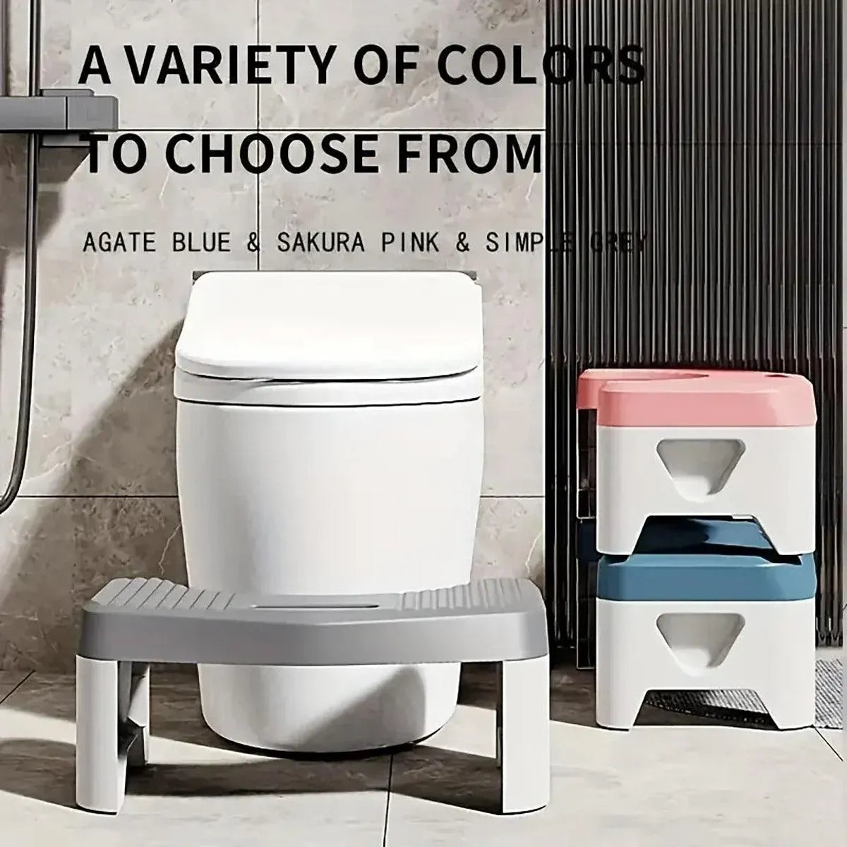 Thickened Toilet Squatting Stool Bathroom Footstool Household Restroom Pad - Grey