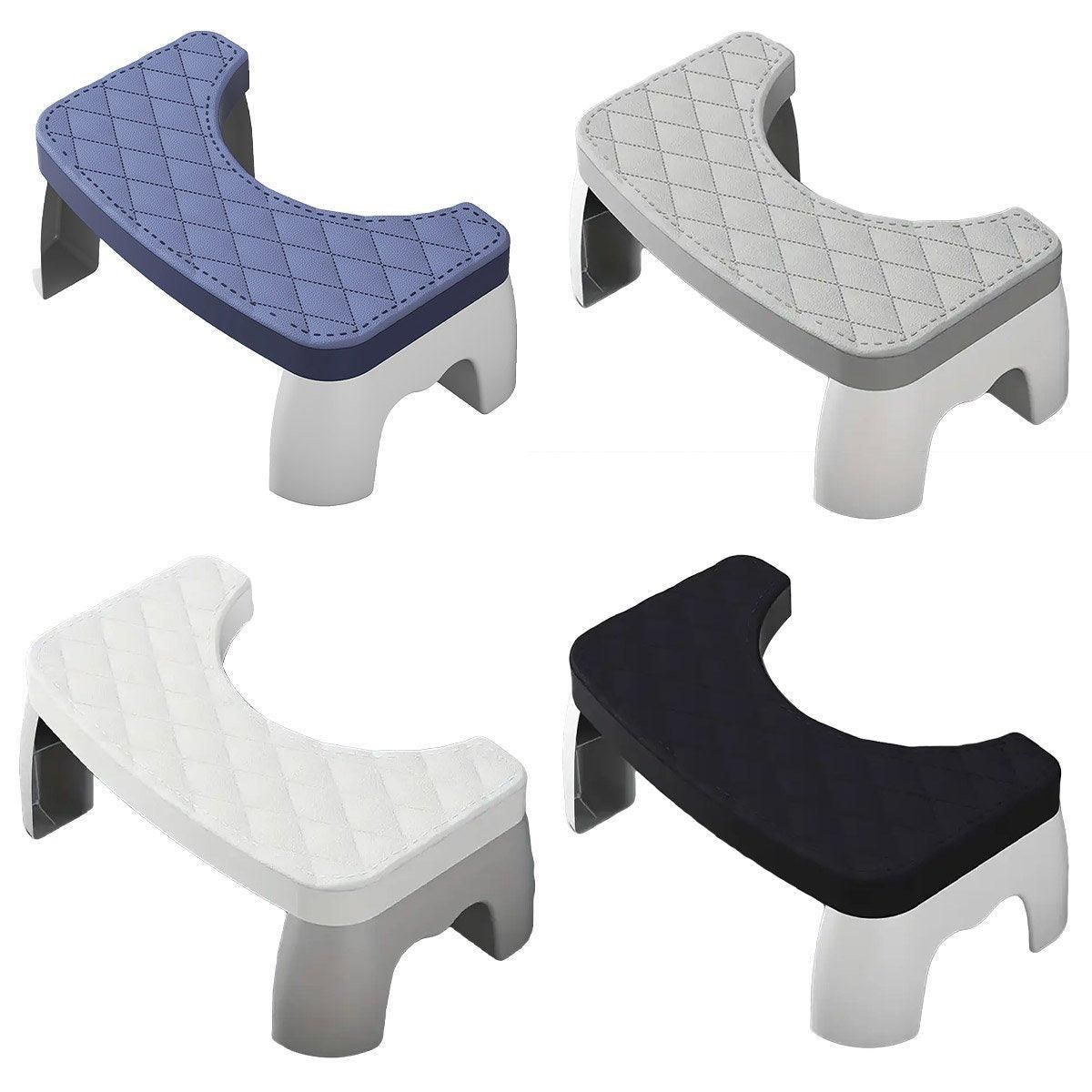 Toilet Stool Anti-Slip Bathroom Footstool for Home Use with Stable Support Design - White