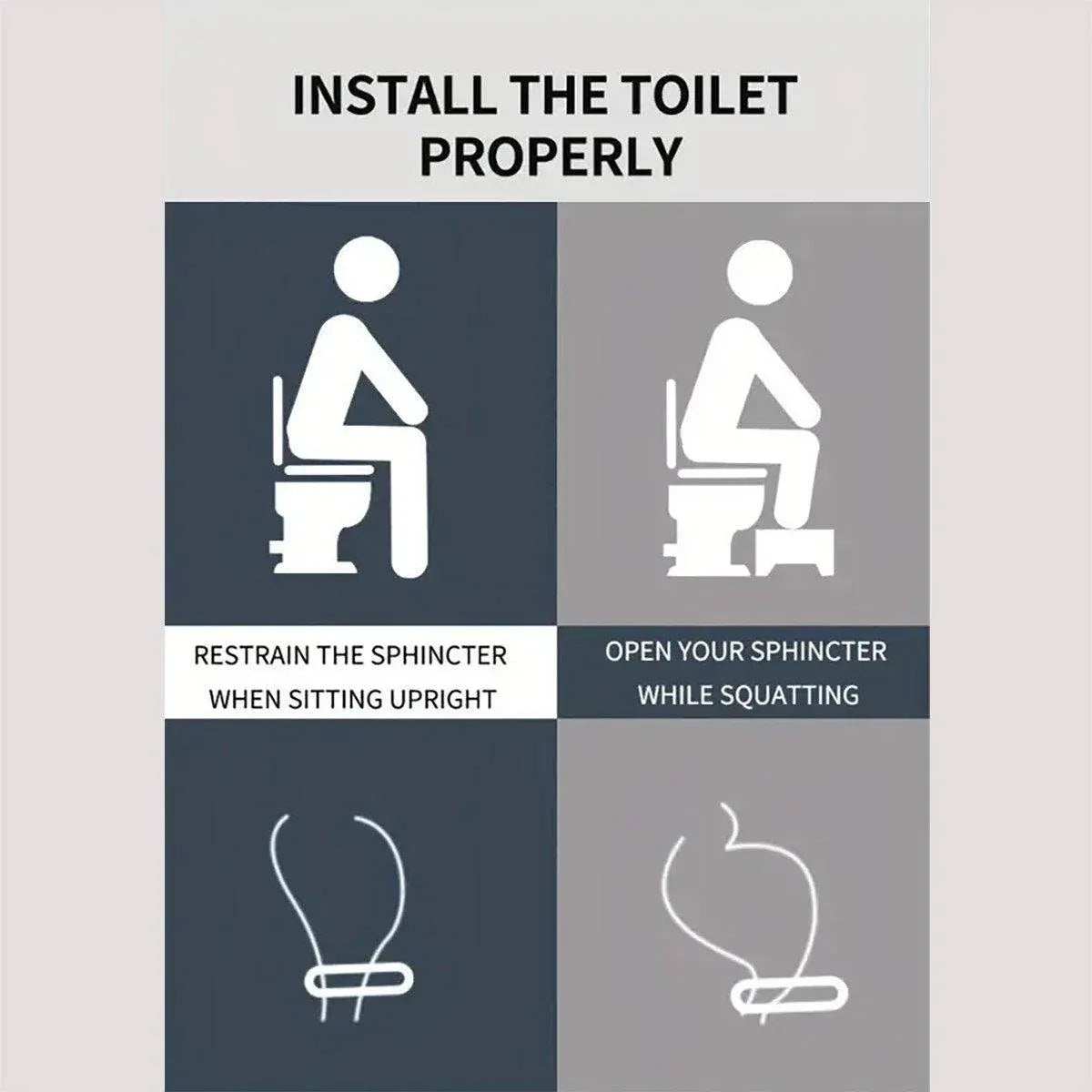 Toilet Stool Anti-Slip Bathroom Footstool for Home Use with Stable Support Design - White