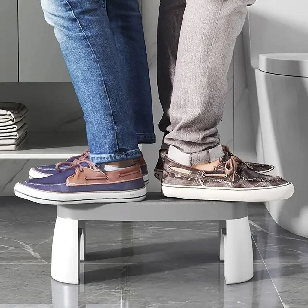 Toilet Stool Anti-Slip Bathroom Footstool for Home Use with Stable Support Design - White