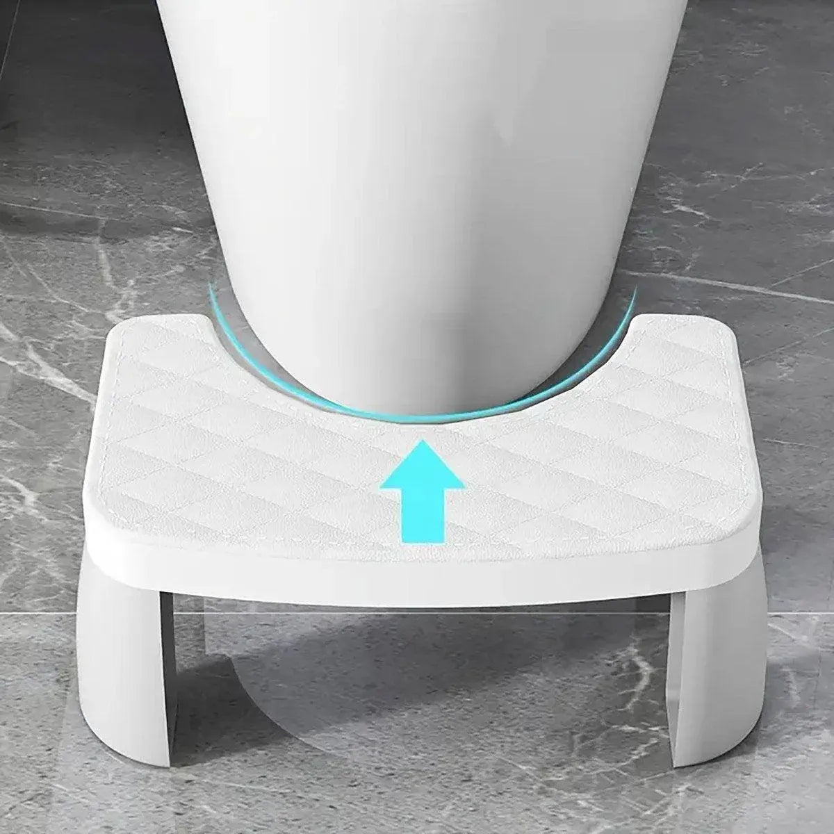 Toilet Stool Anti-Slip Bathroom Footstool for Home Use with Stable Support Design - White