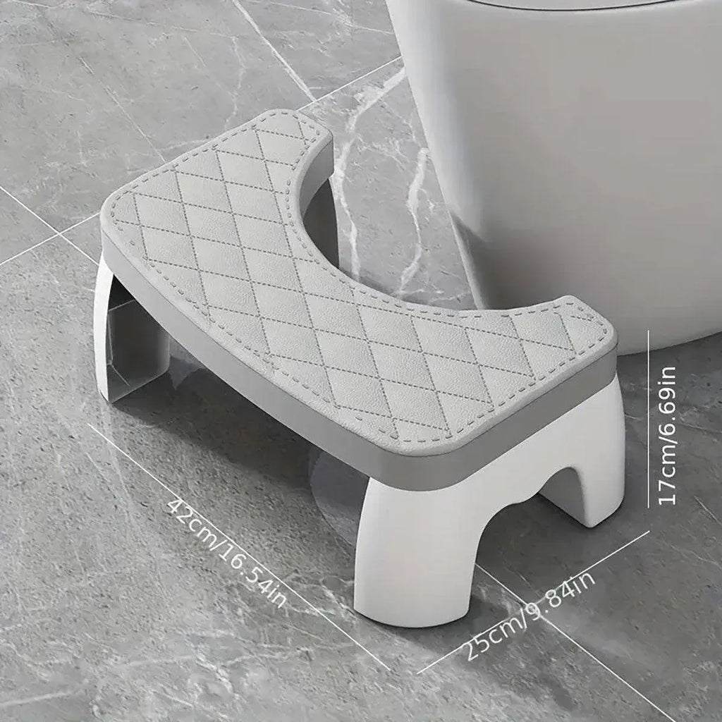 Toilet Stool Anti-Slip Bathroom Footstool for Home Use with Stable Support Design - White