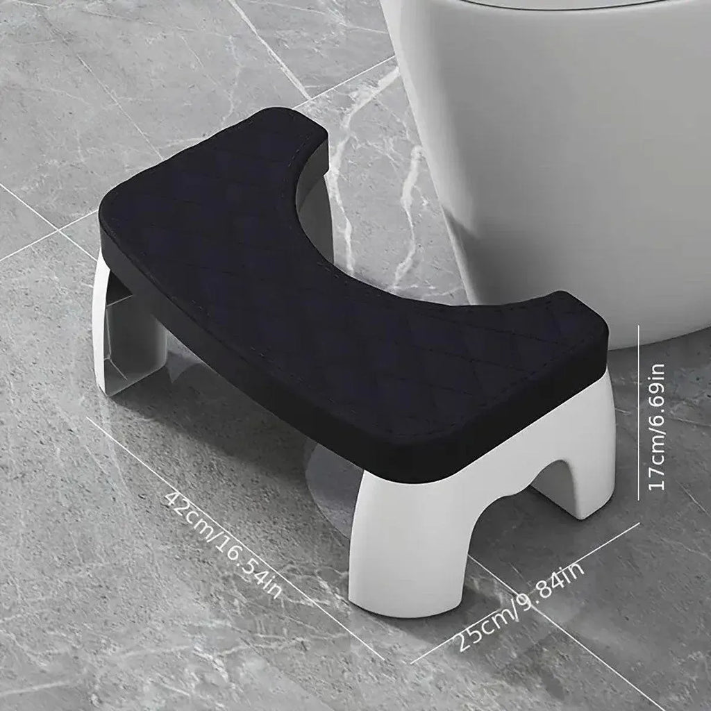 Toilet Stool Anti-Slip Bathroom Footstool for Home Use with Stable Support Design - White
