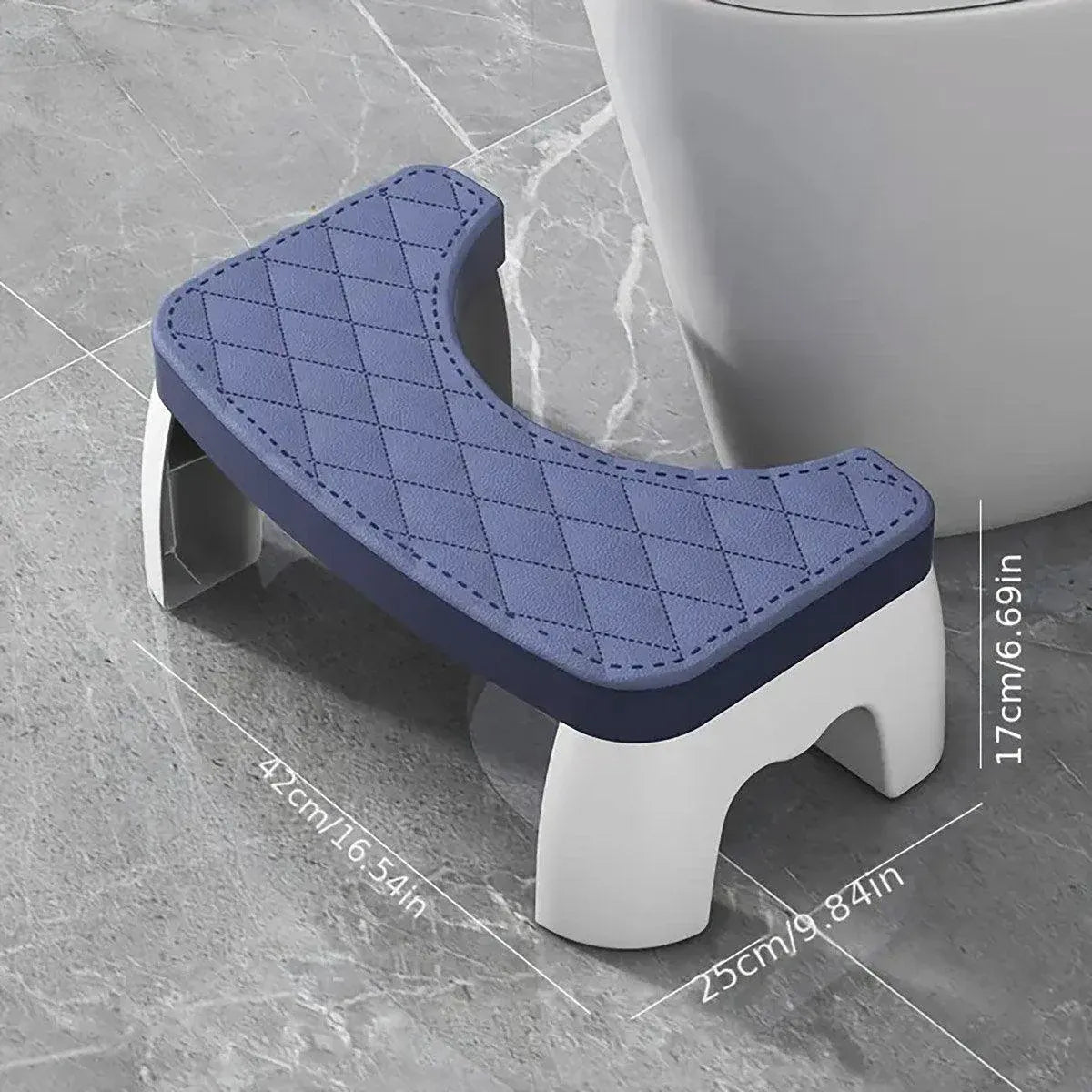 Toilet Stool Anti-Slip Bathroom Footstool for Home Use with Stable Support Design - White