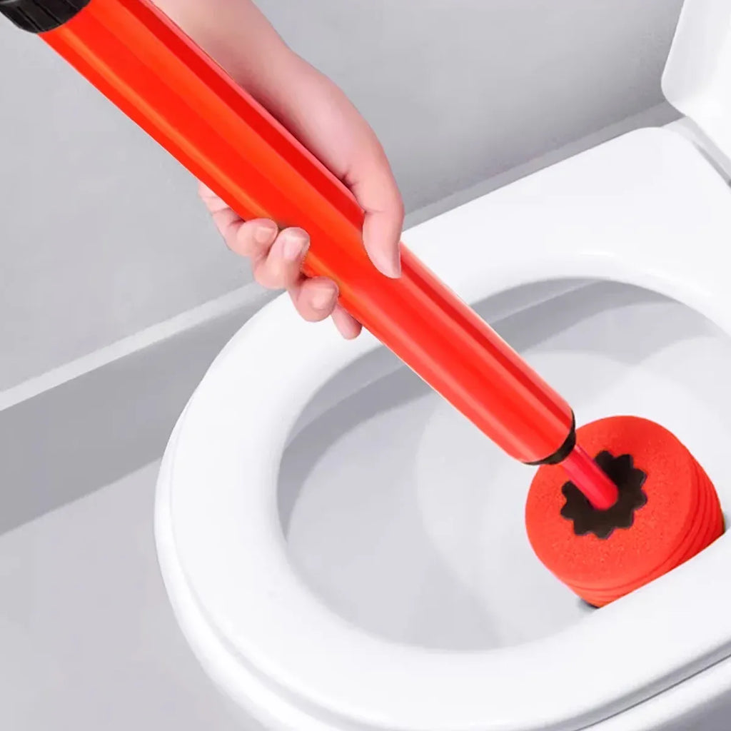 2PCS Toilet Plunger Vacuum Pump Powerful Clog Remover Sewer Drain Unclogging Tool