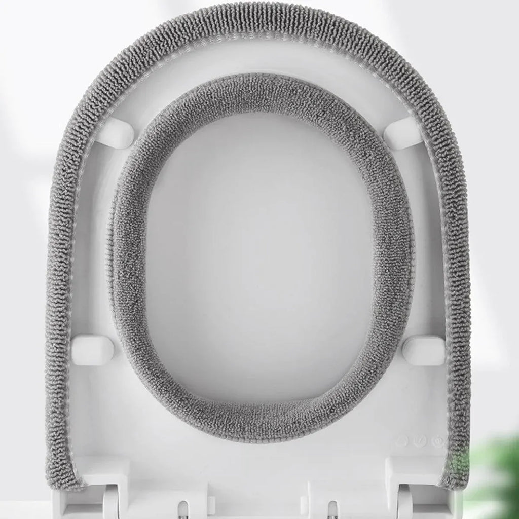 Soft Toilet Seat Bathroom Washable Warmer Cushion Mat Cover Pad Hook New Lid  Au - Blue