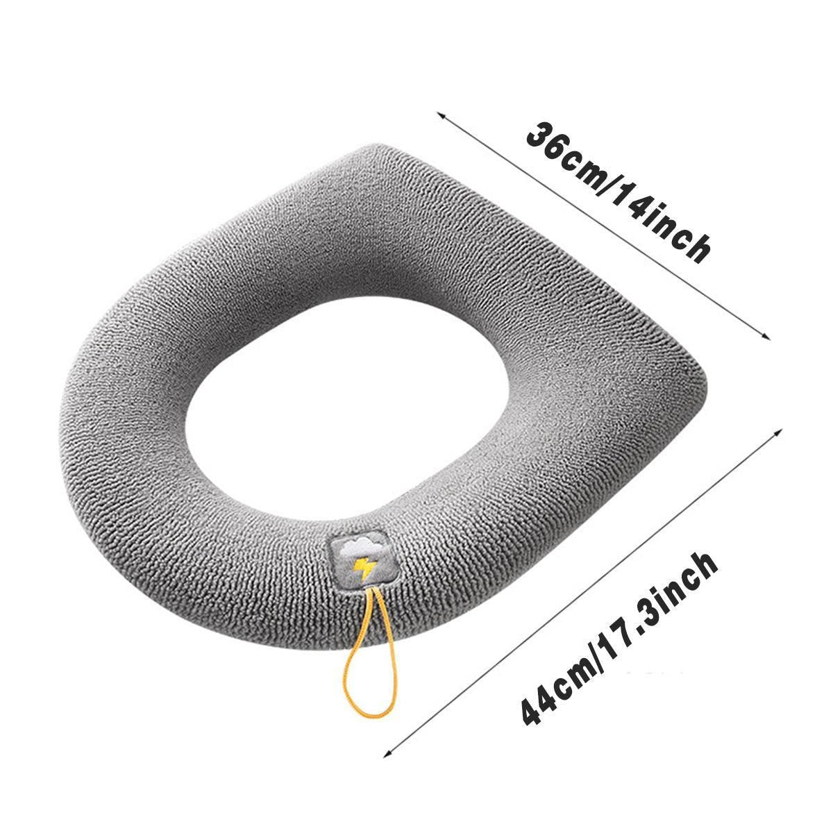 Soft Toilet Seat Bathroom Washable Warmer Cushion Mat Cover Pad Hook New Lid  Au - Blue
