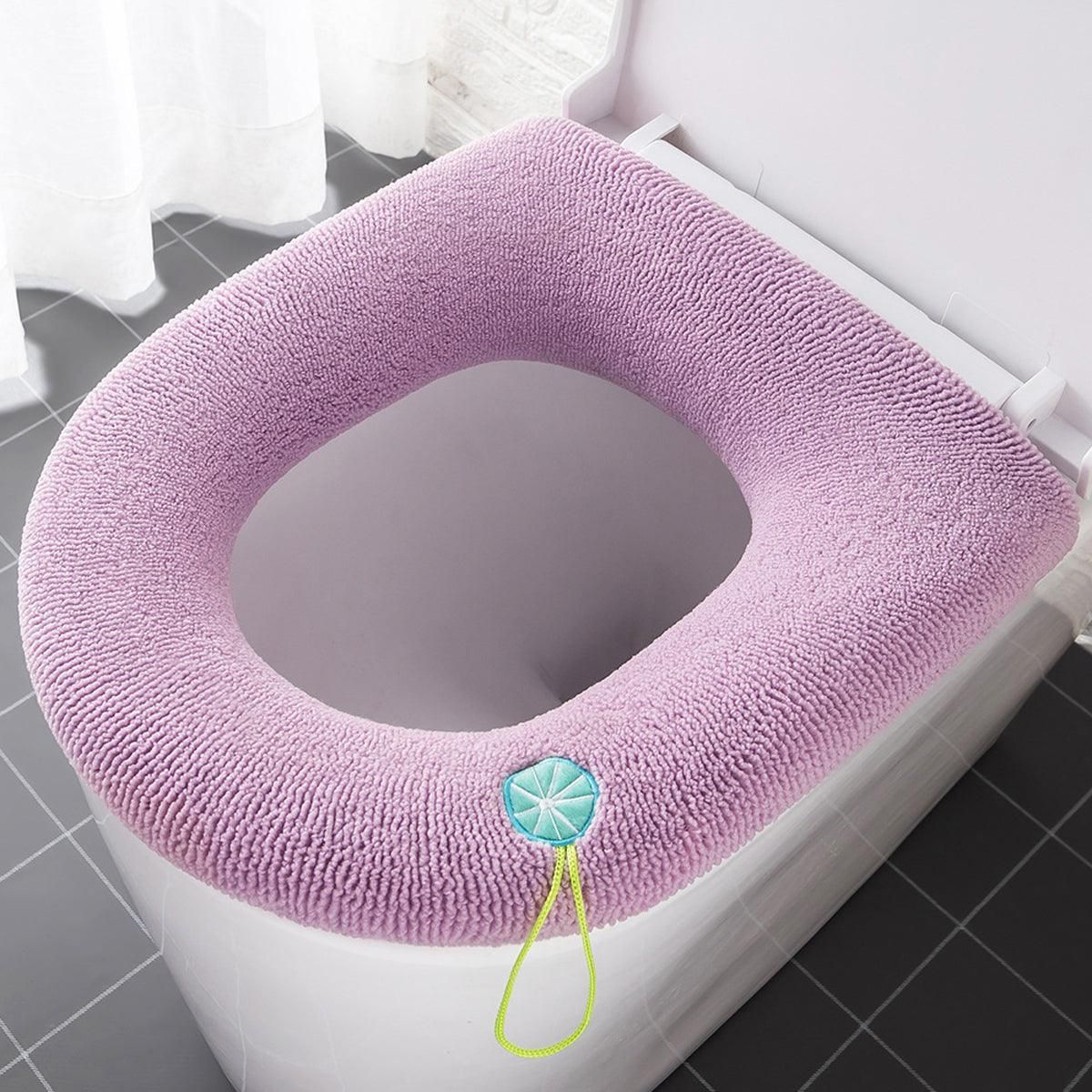 Soft Toilet Seat Bathroom Washable Warmer Cushion Mat Cover Pad Hook New Lid  Au - Blue