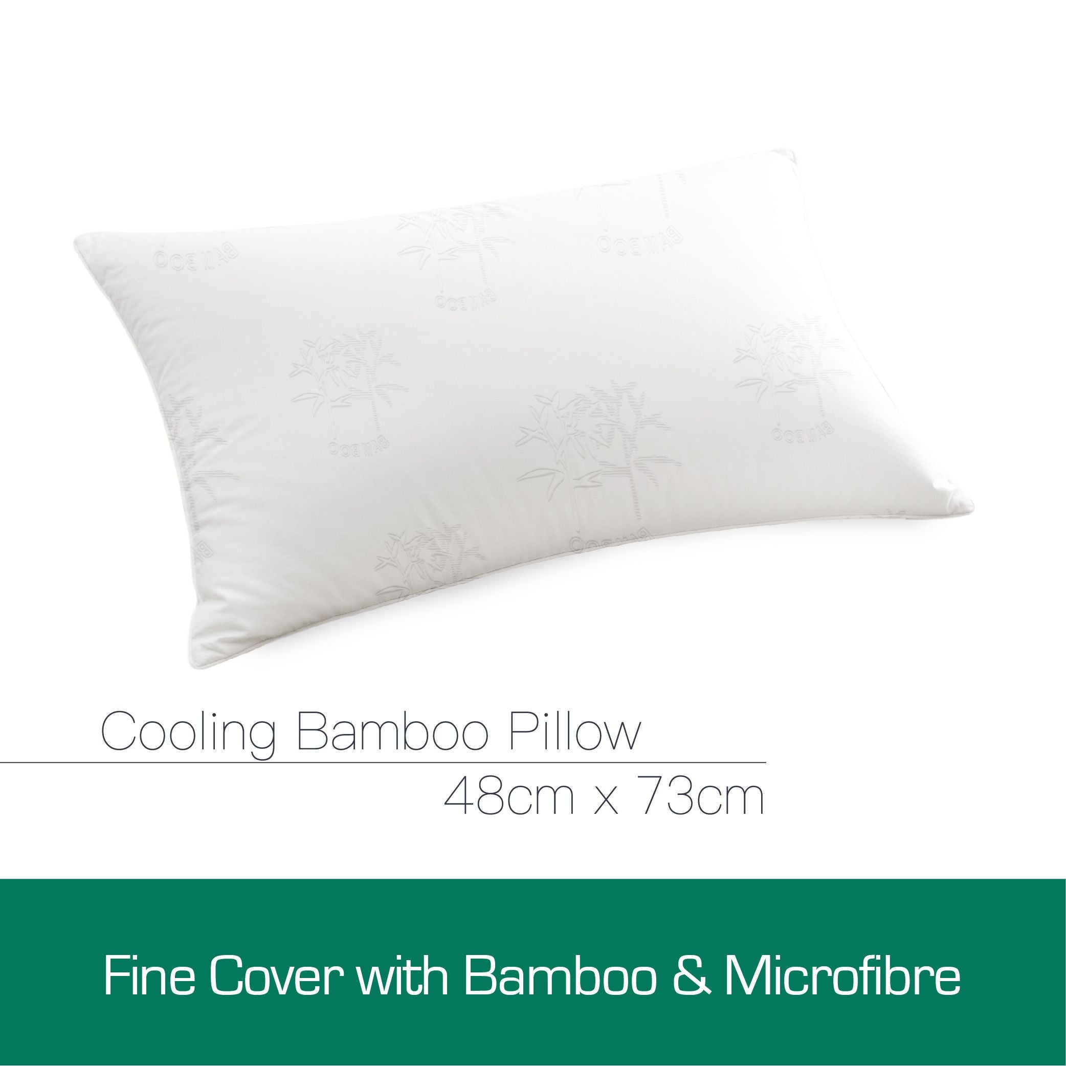 Luxor Australian Made Bamboo Cooling Pillow Standard Size Twin Pack