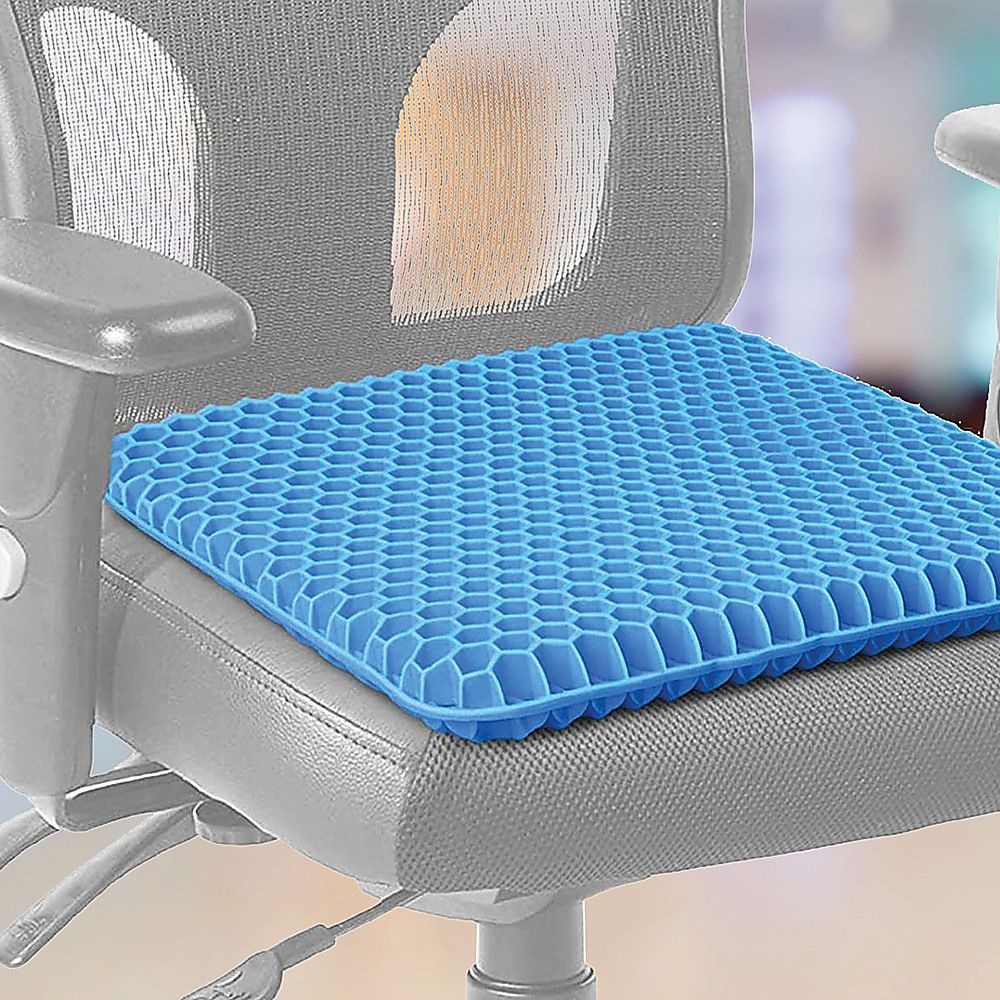 Gel Seat Cushion with Honeycomb Design & Breathable Cover for Office Chair Car Seat & Home