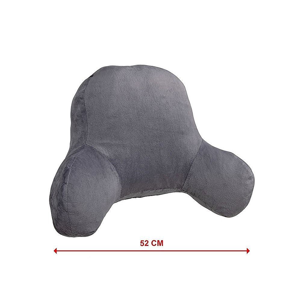 52cm Reading Pillow Back Rest with Arm Support Cushion – Dark Grey