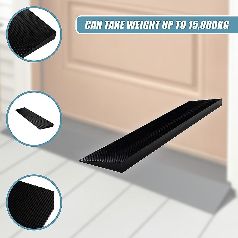 Cuttable Threshold Ramp Rubber Wheelchair Ramp Solid 4 cm Rise 90 cm Wide
