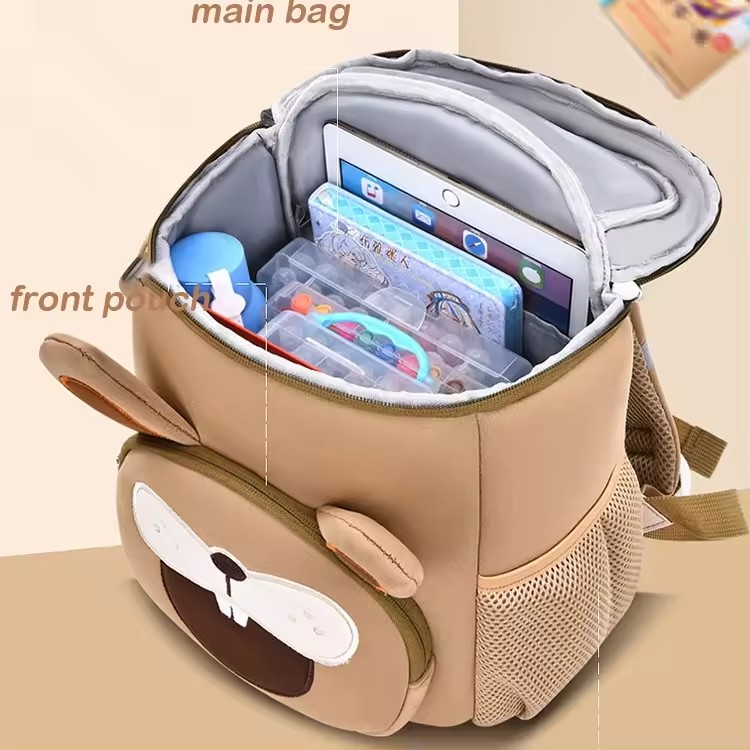 Coffee Bear Cute Animal  Kids Backpack - Lightweight Toddler School Bag - Soft 3D Cartoon Daypack for Kindergarten & Childcare- Boys Girls Ages 1-3