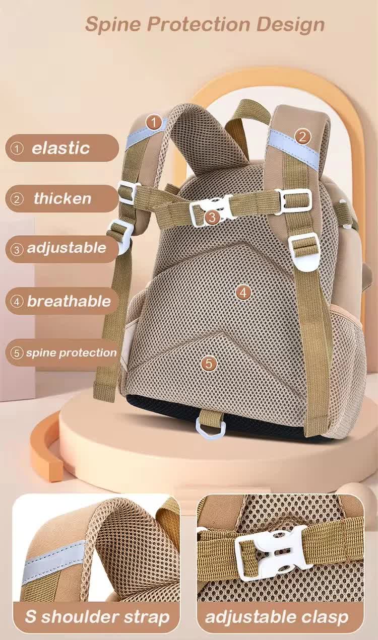 Khaki Rabbit Cute Animal  Kids Backpack - Lightweight Toddler School Bag - Soft 3D Cartoon Daypack for Kindergarten & Childcare- Boys Girls Ages 3-6