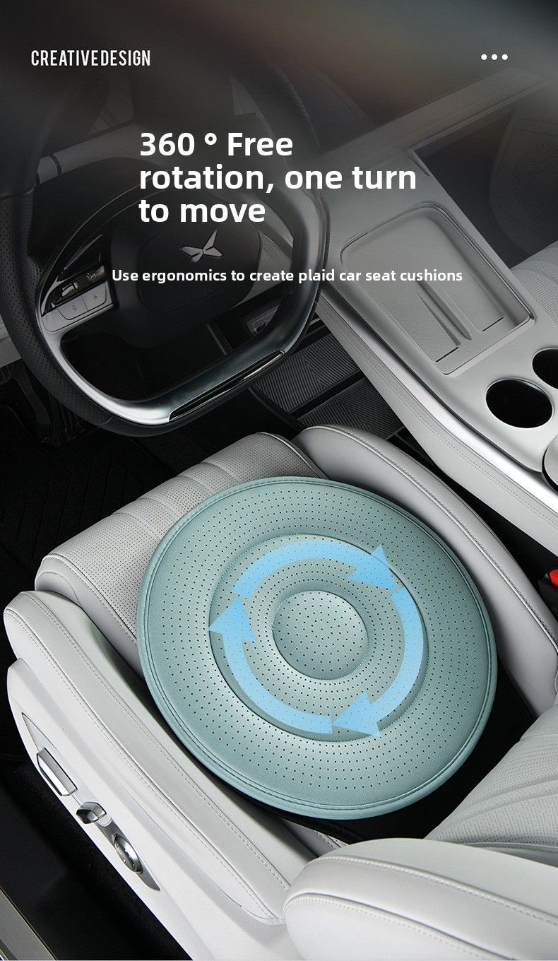 Black 360 Degree Rotating Car Seat Cushion - 53cm Nano Tech Swivel Mobility Aid - Easy Vehicle Entry and Exit for Seniors, Breathable Non Slip Ergonomic Support for Home Office and Travel