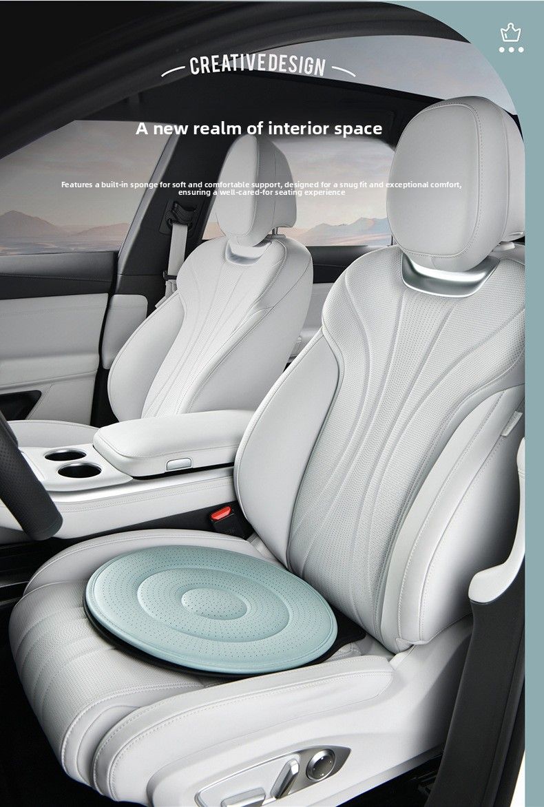 Black 360 Degree Rotating Car Seat Cushion - 53cm Nano Tech Swivel Mobility Aid - Easy Vehicle Entry and Exit for Seniors, Breathable Non Slip Ergonomic Support for Home Office and Travel