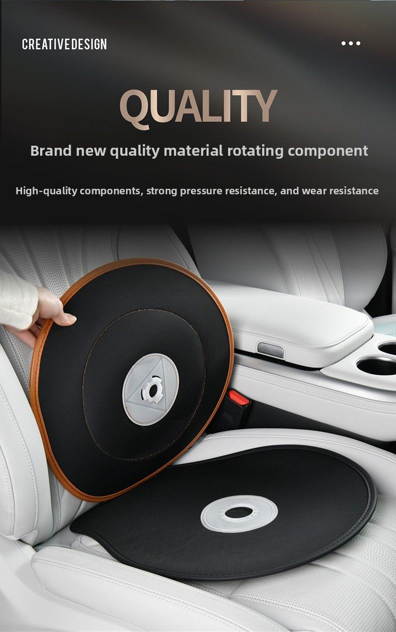 Black 360 Degree Rotating Car Seat Cushion - 53cm Nano Tech Swivel Mobility Aid - Easy Vehicle Entry and Exit for Seniors, Breathable Non Slip Ergonomic Support for Home Office and Travel
