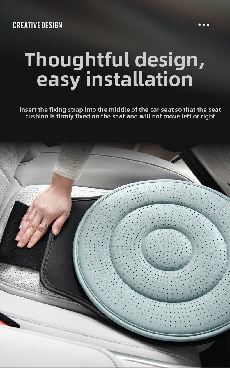 Beige 360 Degree Rotating Car Seat Cushion - 53cm Nano Tech Swivel Mobility Aid - Easy Vehicle Entry and Exit for Seniors, Breathable Non Slip Ergonomic Support for Home Office and Travel