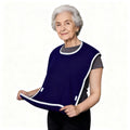 Dark Blue Anti-Stain Feeding Apron with Pocket – Adjustable Care Bib for Elderly & Disabled Adults (2-Pack)