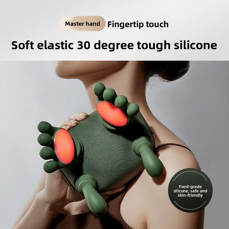 Green Cordless Shoulder and Neck Massager with Heat Rechargeable Shiatsu Deep Tissue Massage Pillow for Pain Relief and Relaxation