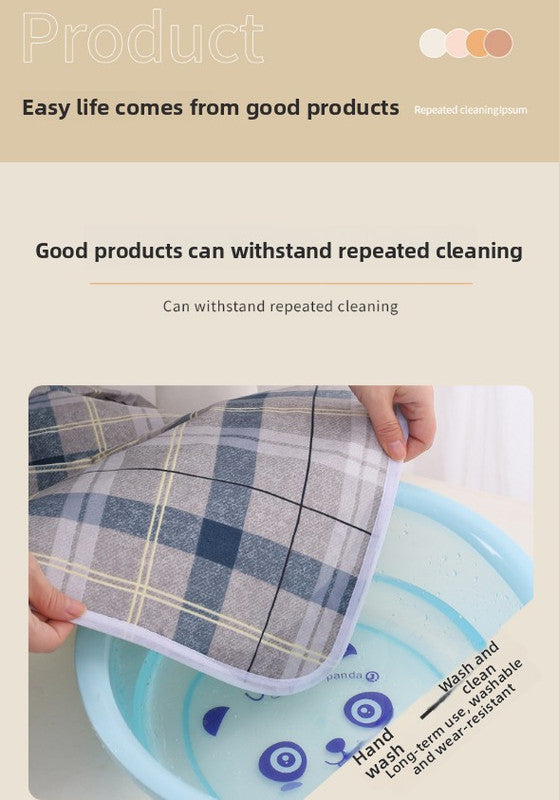 Washable Incontinence Bed Pad 100x150cm Reusable Waterproof Mattress Protector with Non-Slip Backing 4-Layer Absorbent Underpad for Elderly and Adults Medium blue