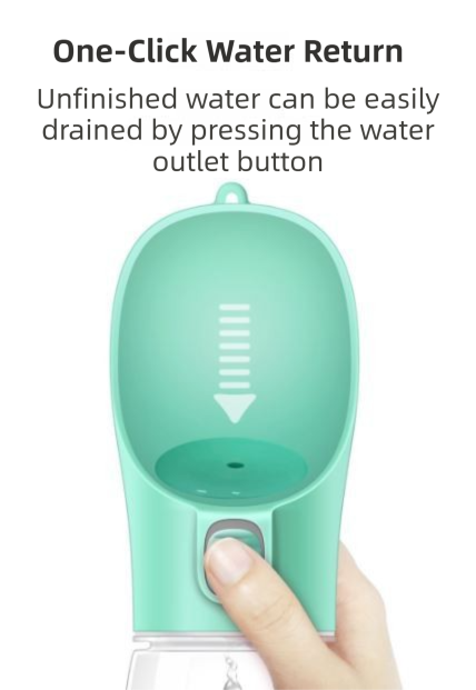 Green Portable Dog Water Bottle and Drink Feeder - 550ml Pet Travel Water Cup for Walking, Hiking & Outdoor Use (High-Temperature Resistant)
