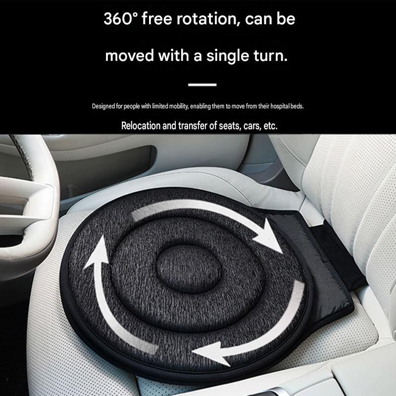 Beige 360° Swivel Car Seat Cushion – Portable Rotating Transfer Aid for Elderly, Pregnant Women & Mobility Support