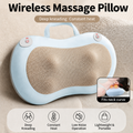 Blue Wireless Rechargeable Cervical & Lumbar Massager Pillow with 4 High/Low Massage Points, 42°C Constant Heat, 3 Speeds and Adjustable Strap – Multifunctional Shiatsu Back Massage Cushion for Neck Waist Shoulder Relief