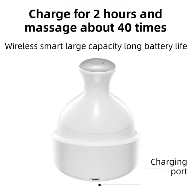 Pink Wireless Electric Scalp Massager with 28 Soft Silicone Massage Claws Storage Base - Rechargeable Hand-Simulated 4D Deep Kneading Head Massage Device for Humans and Pets