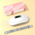 White Portable USB Rechargeable Graphene Heating Waist Belt with Gift Box - 4 Modes Vibrating Abdominal Massager & 3 Levels Large Area Heating Therapy Pad for Women