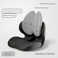 Black Ergonomic Memory Foam Seat Cushion with Lumbar Support - Integrated Backrest Design, Breathable Hollow Core for Office and Car Use